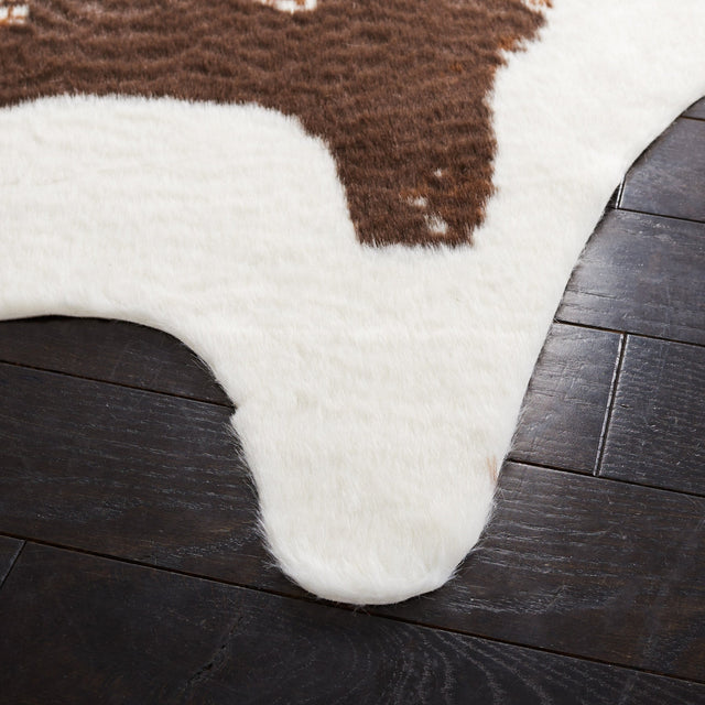 Safavieh Faux Cow Hide Fch202A Ivory/Dark Brown Rug - Safavieh - fch202a - 45