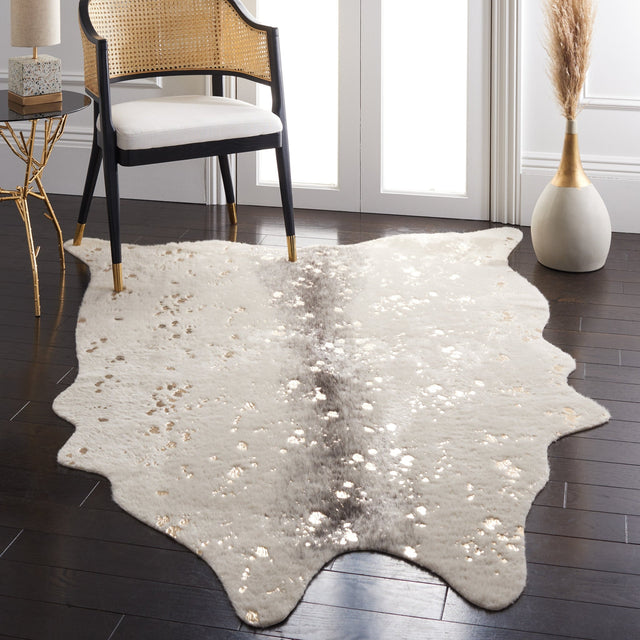 Safavieh Faux Cow Hide Fch205B Beige/Grey Rug - Safavieh - fch205b - 45