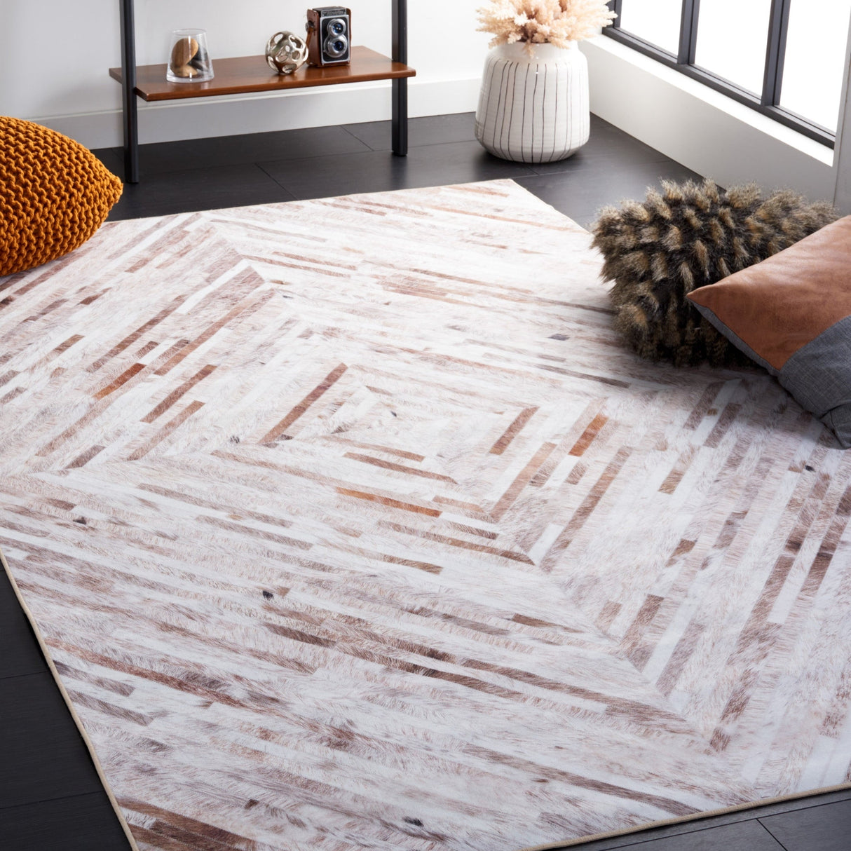 Safavieh Faux Hide Fah526A Beige/Brown Rug - Safavieh - fah526a - 3