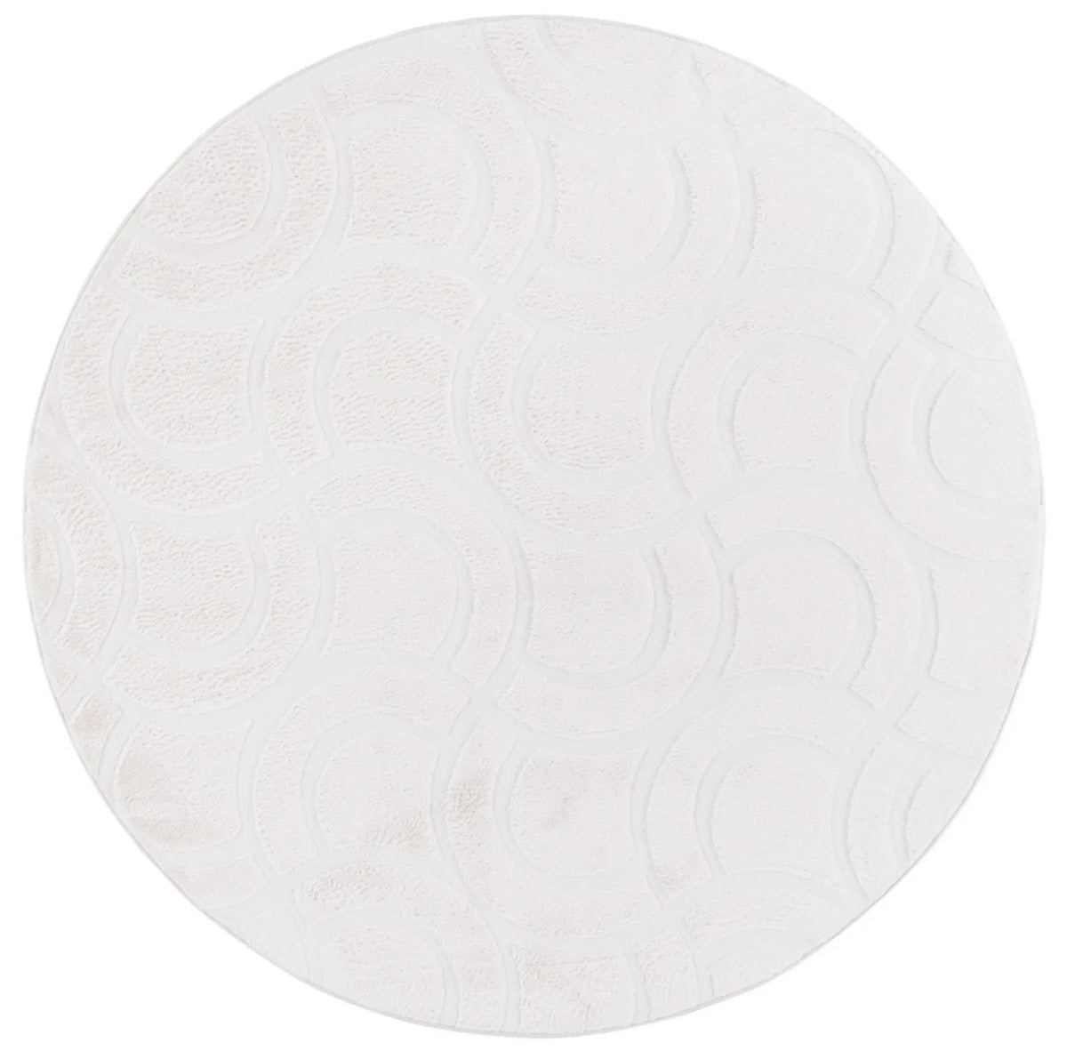 Safavieh Faux Rabbit Fur 800 6'-0" x 6'-0" Rug in Ivory