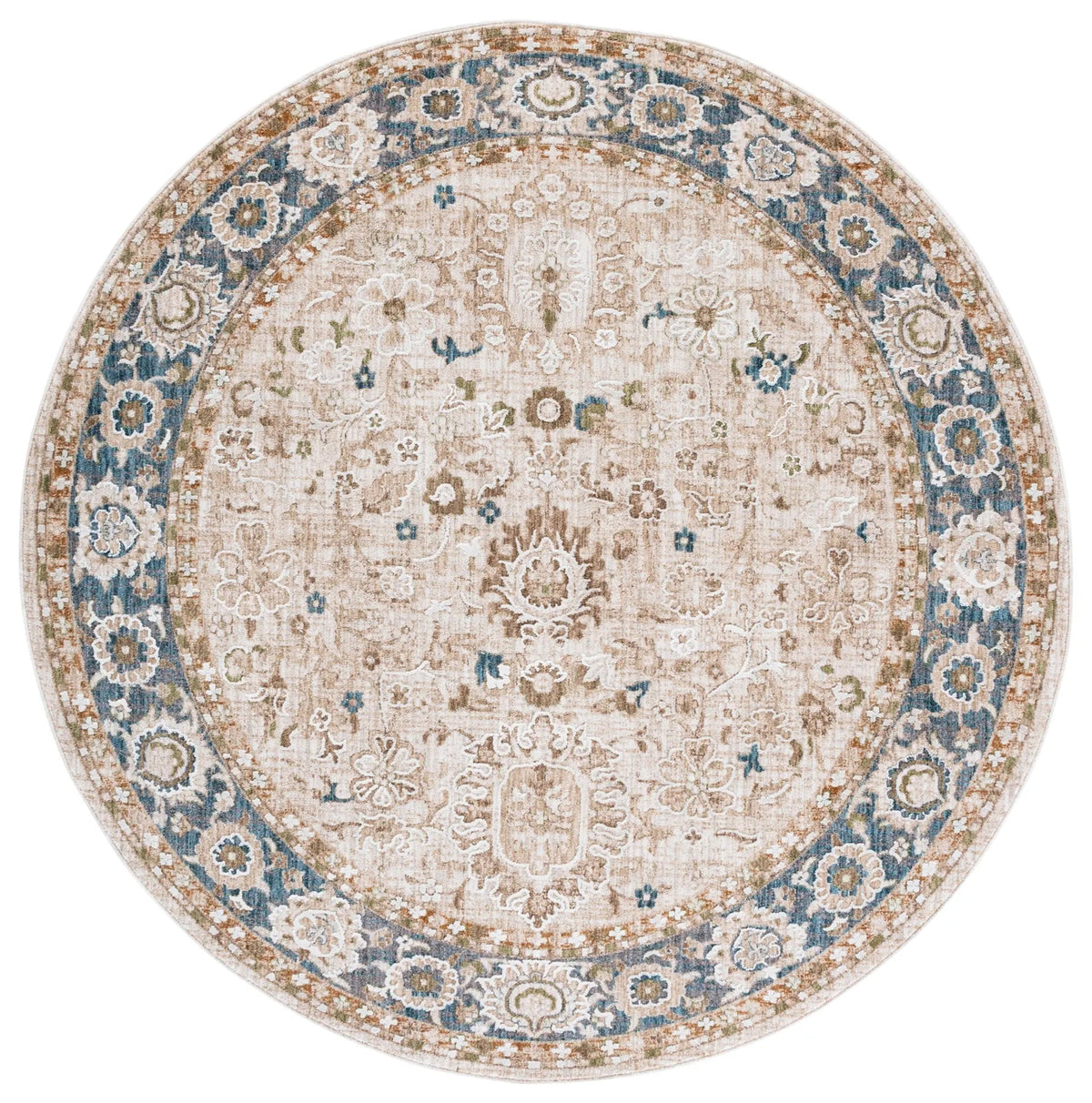 Safavieh Finley 6'-7" x 6'-7" Rug in Blue / Beige