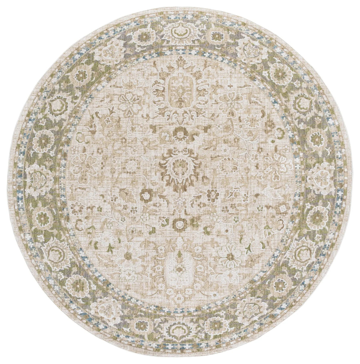 Safavieh Finley 6'-7" x 6'-7" Rug in Green / Beige