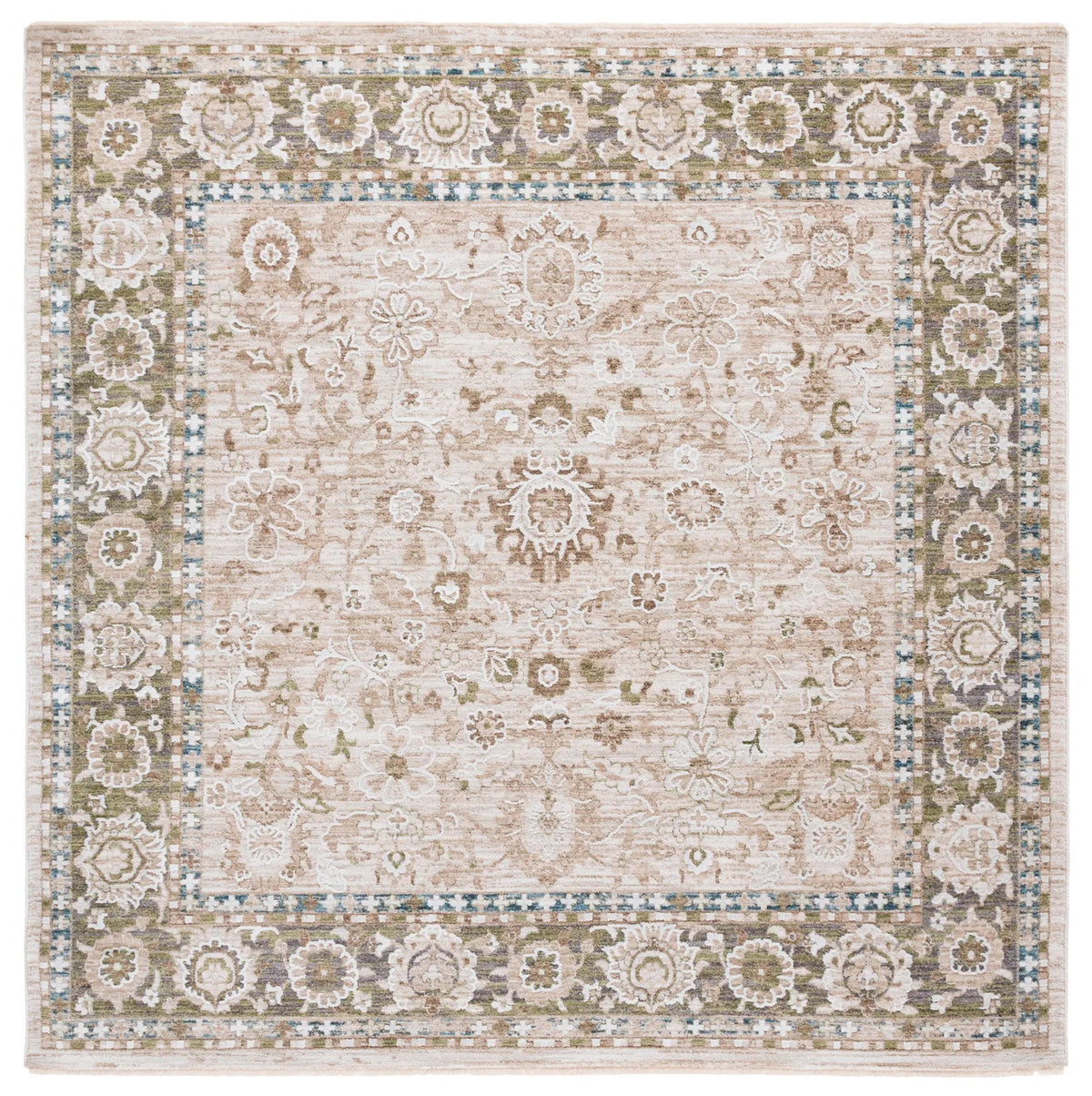Safavieh Finley 6'-7" x 6'-7" Rug in Green / Beige