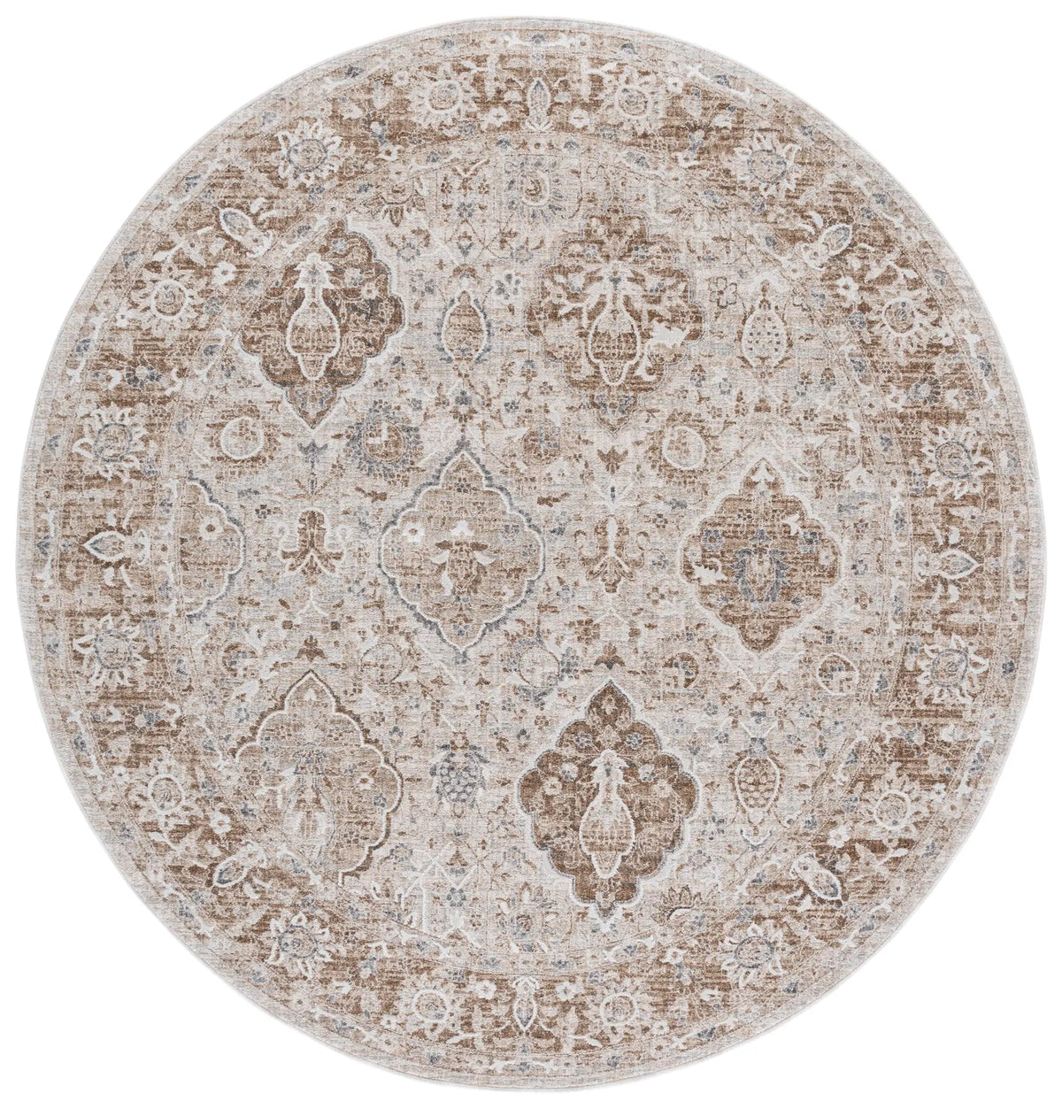Safavieh Finley 6'-7" x 6'-7" Rug in Brown / Grey