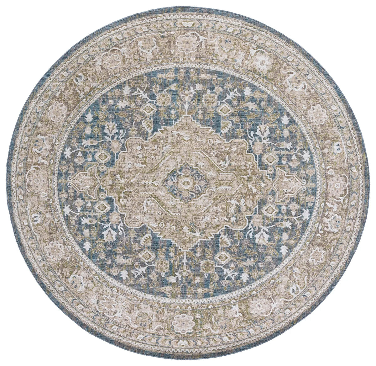 Safavieh Finley 6'-7" x 6'-7" Rug in Blue / Beige