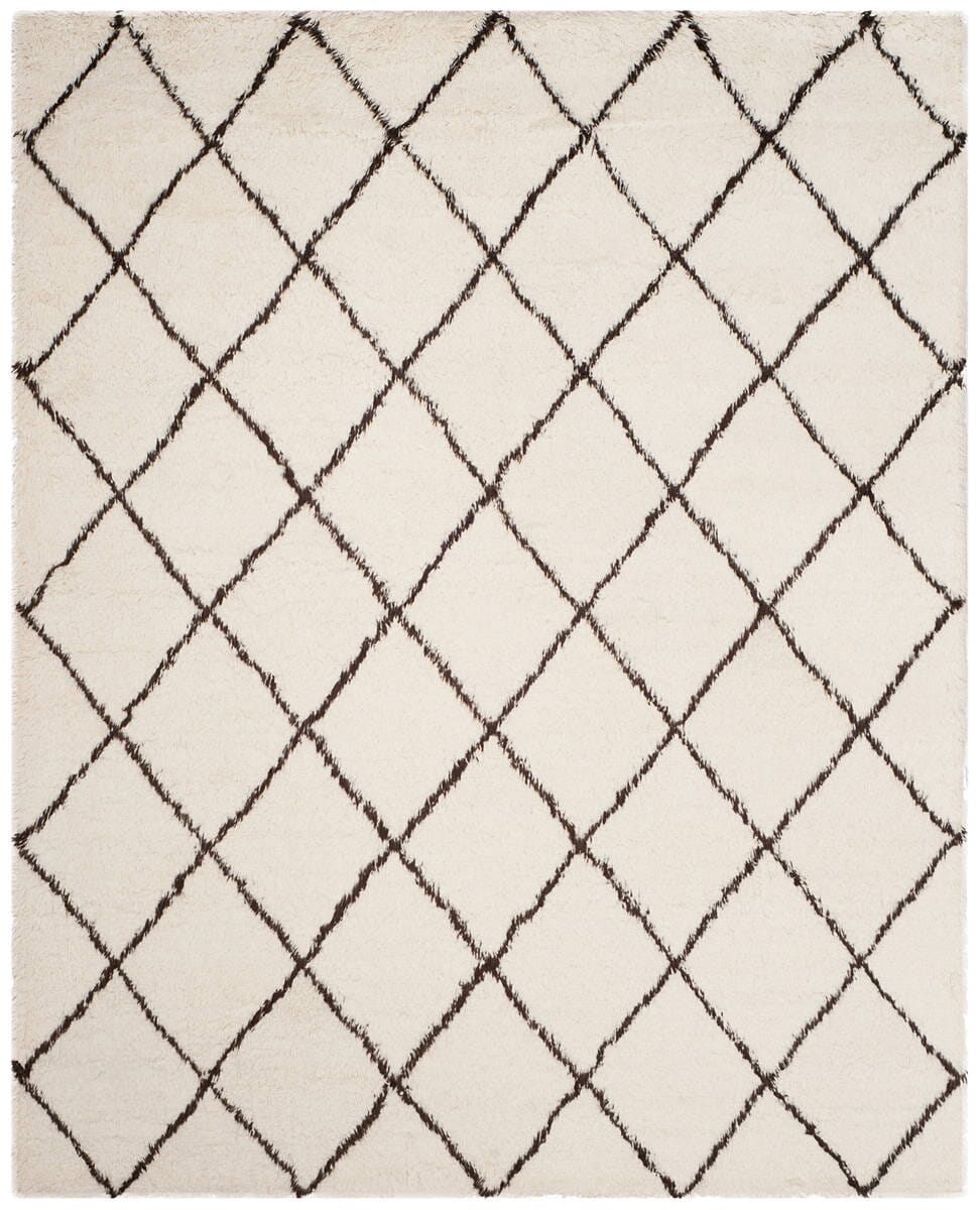 Safavieh Flokati Flk155A Ivory / Brown Rugs - Safavieh - flk155a - 3