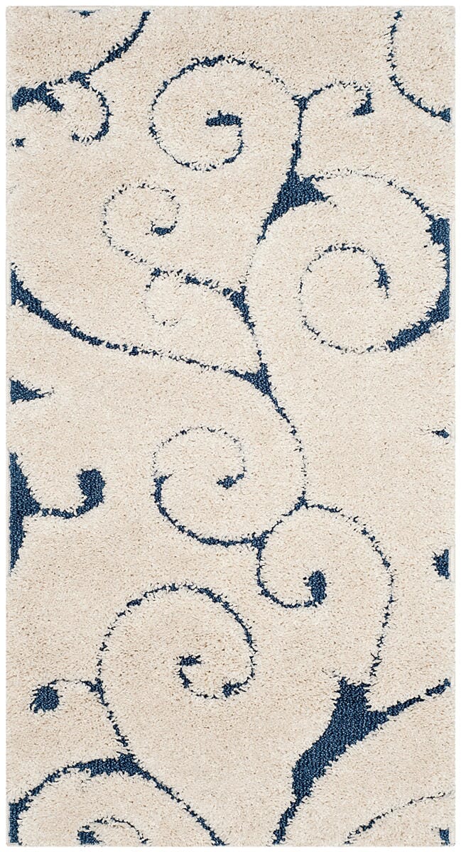Safavieh Florida Shag Sg455 - 1165 Cream / Blue Rugs - Safavieh - sg455 - 1165 - 7r