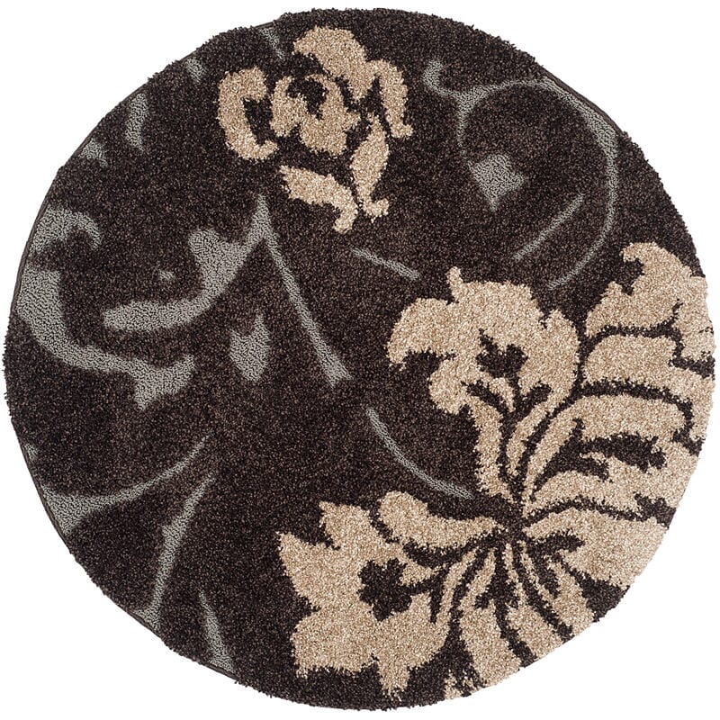 Safavieh Florida Shag Sg458 - 2879 Dark Brown / Smoke Rugs - Safavieh - sg458 - 2879 - 4r