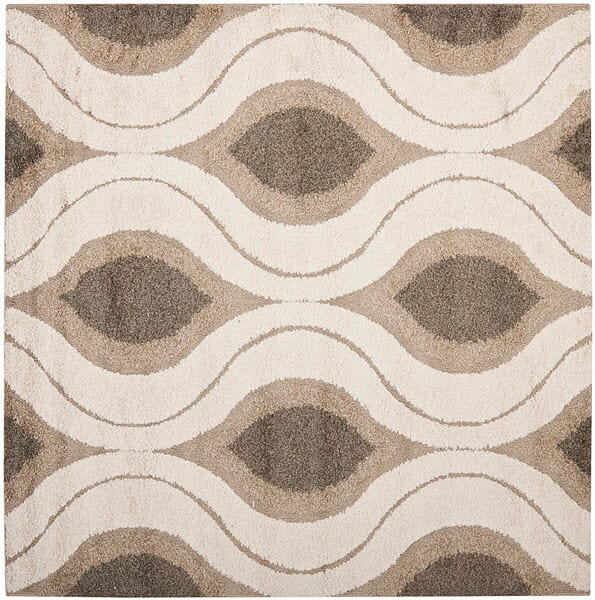 Safavieh Florida Shag Sg461 - 1179 Cream / Smoke Rugs - Safavieh - sg461 - 1179 - 4sq
