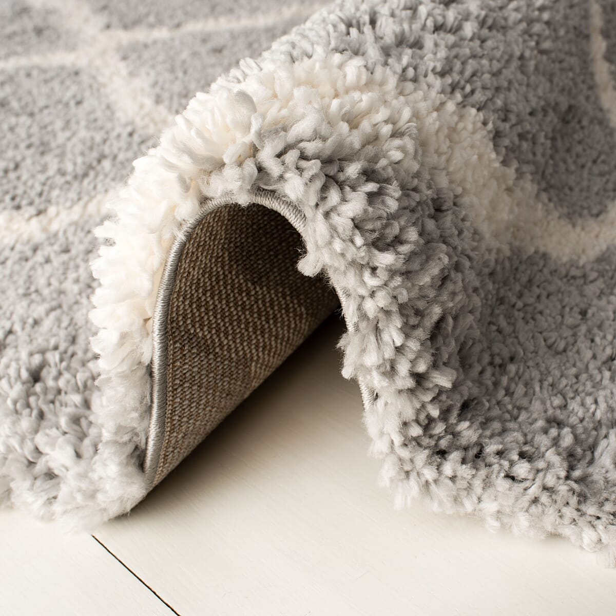 Safavieh Fontana Shag Fnt821G Grey / Cream Rugs - Safavieh - fnt821g - 7r