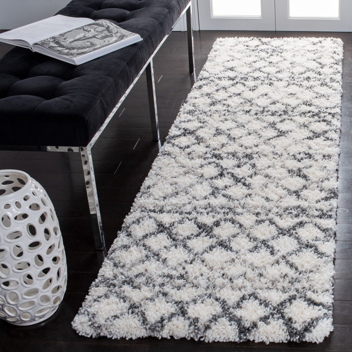 Safavieh Fontana Shag Fnt845A Ivory/Grey Rugs - Safavieh - fnt845a - 7r