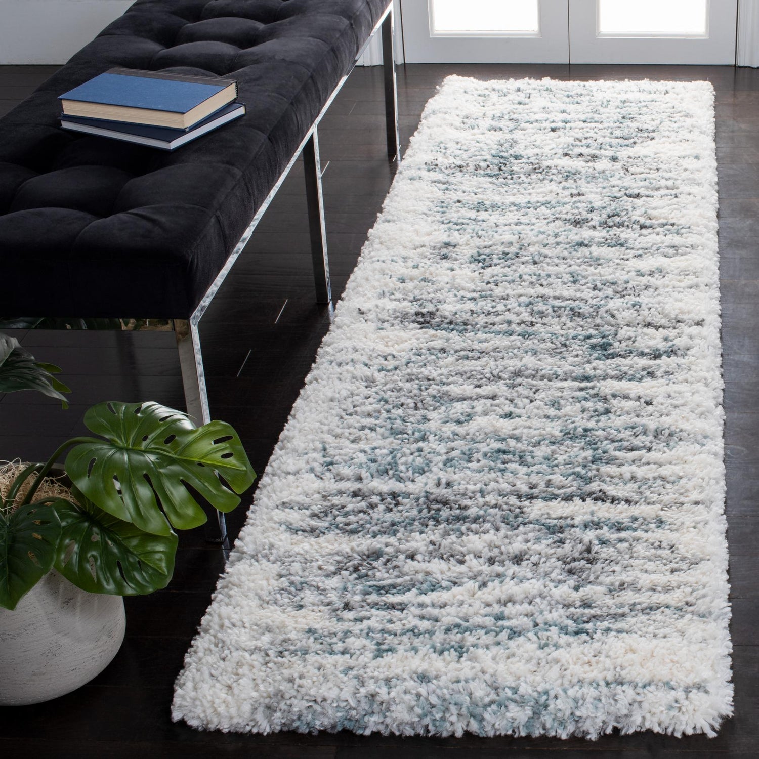 Safavieh Fontana Shag Fnt850B Ivory/Teal Rugs - Safavieh - fnt850b - 7r