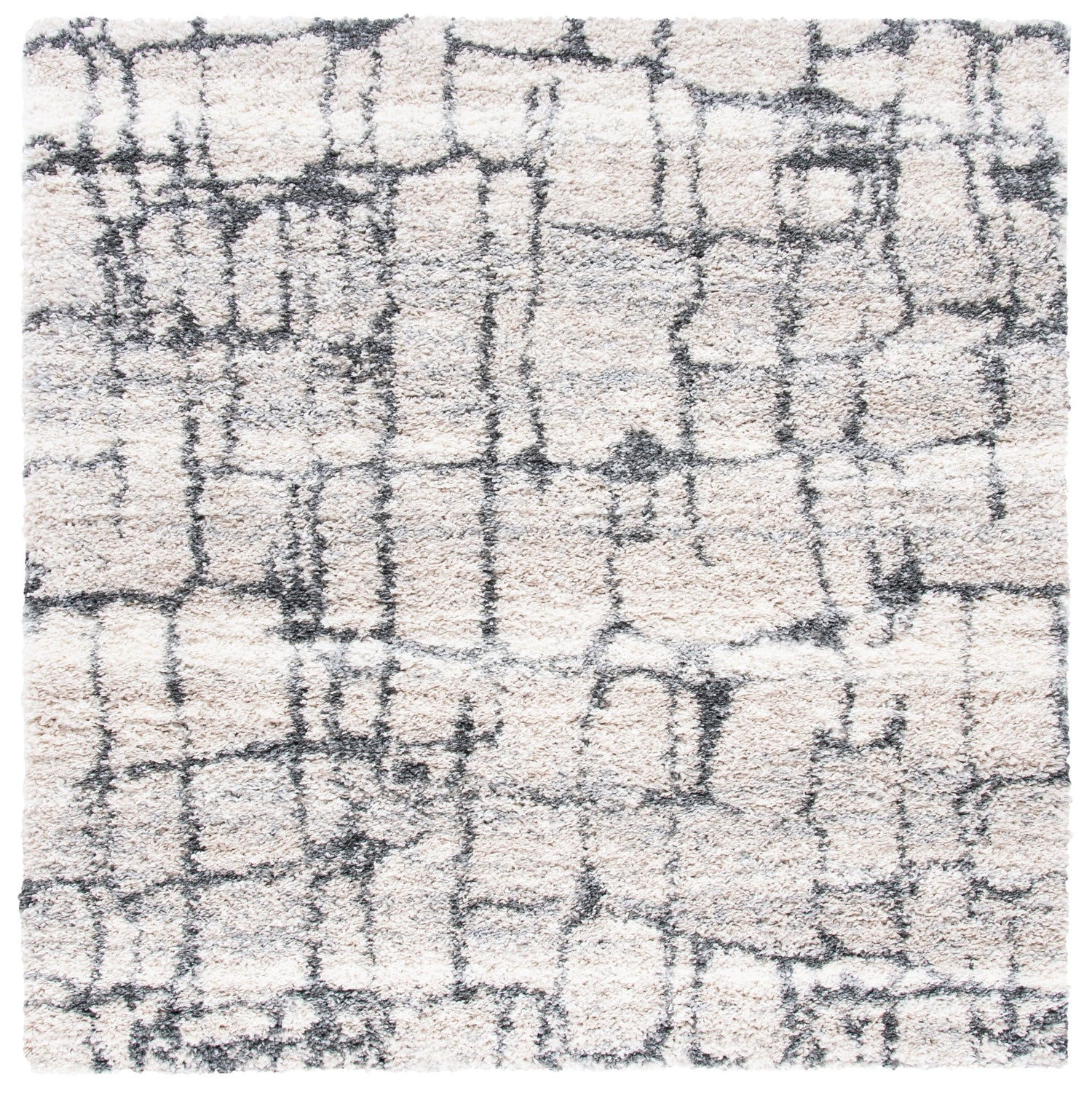 Safavieh Fontana Shag Fnt851A Ivory/Grey Rugs - Safavieh - fnt851a - 7sq