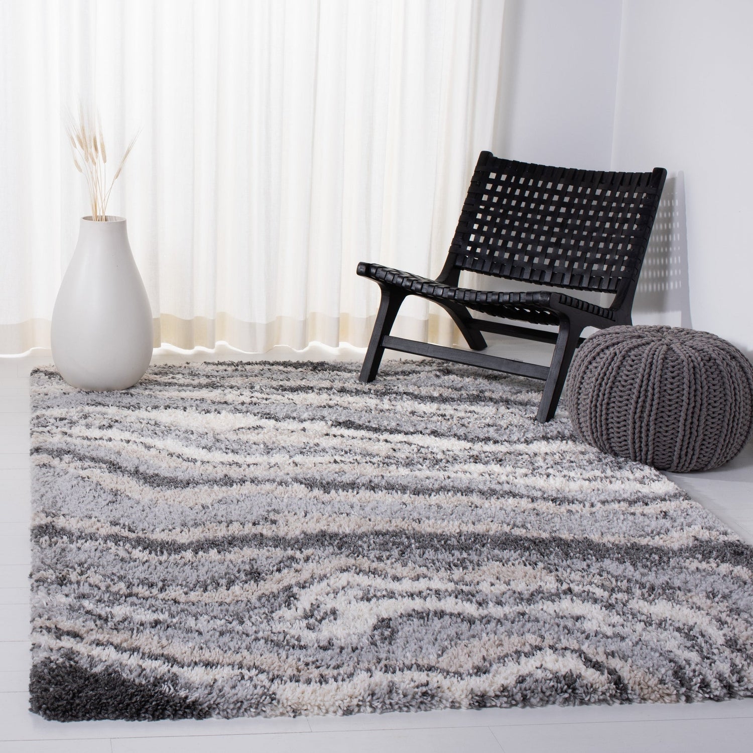 Safavieh Fontana Shag Fnt865F Grey/Ivory Rugs - Safavieh - fnt865f - 4