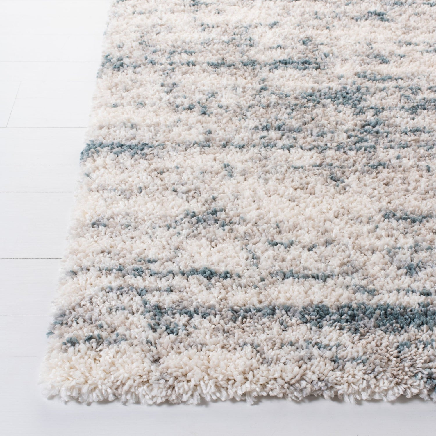 Safavieh Fontana Shag Fnt873A Ivory/Teal Rugs - Safavieh - fnt873a - 7r