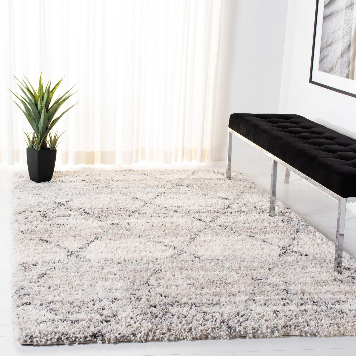 Safavieh Fontana Shag Fnt886F Grey/Ivory Rugs - Safavieh - fnt886f - 3
