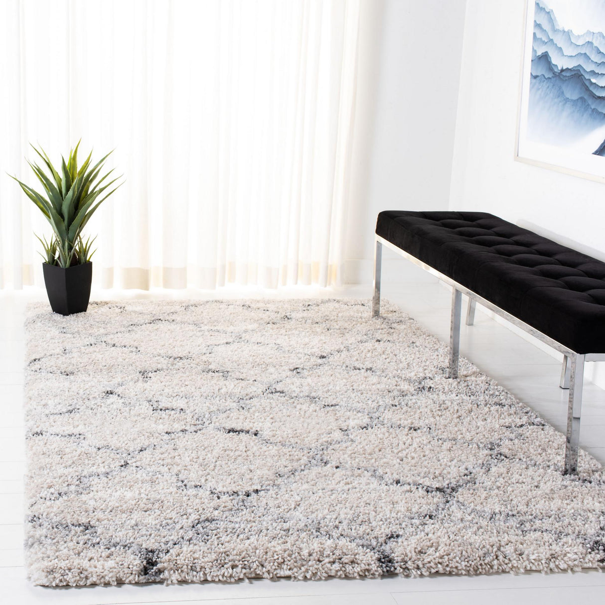 Safavieh Fontana Shag Fnt888F Grey/Ivory Rugs - Safavieh - fnt888f - 3