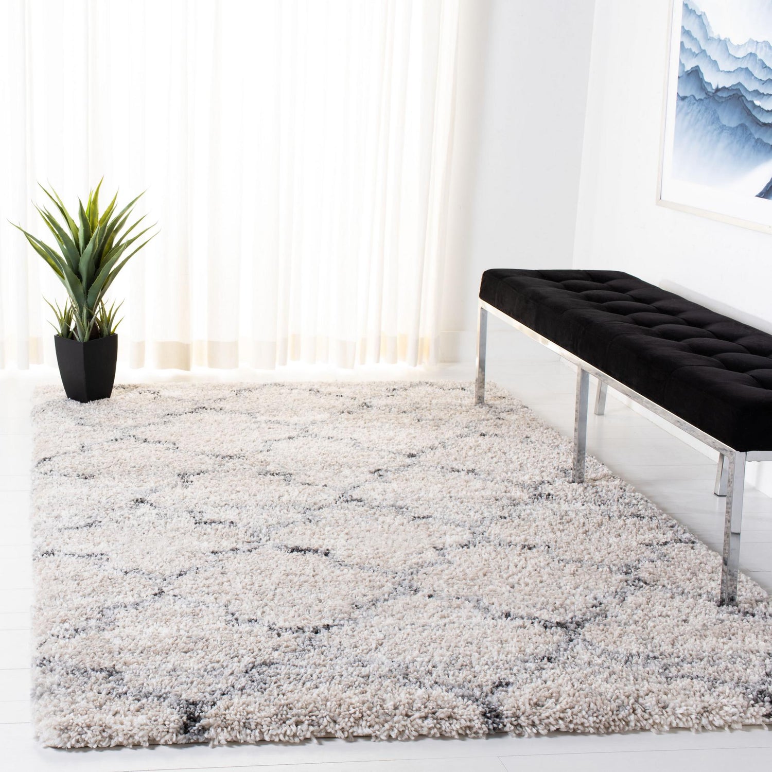 Safavieh Fontana Shag Fnt888F Grey/Ivory Rugs - Safavieh - fnt888f - 3