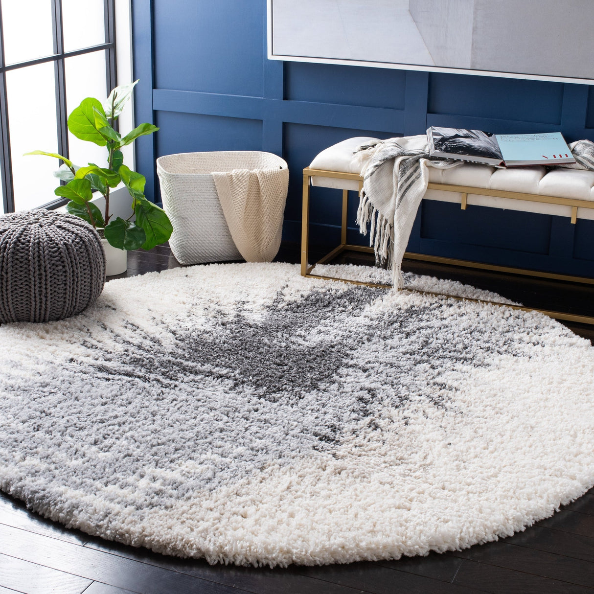 Safavieh Fontana Shag Fnt894F Grey/Ivory Rug - Safavieh - fnt894f - 3sq