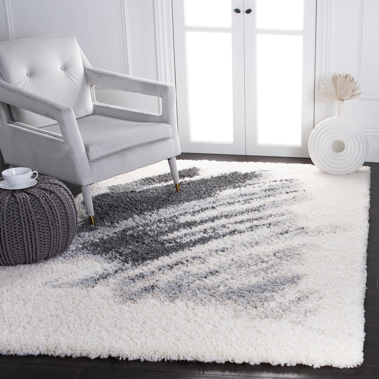 Safavieh Fontana Shag Fnt896F Grey/Ivory Rugs - Safavieh - fnt896f - 4