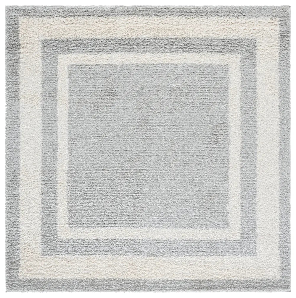 Safavieh Gemma Shag 6'-7" x 6'-7" Rug in Grey / Ivory