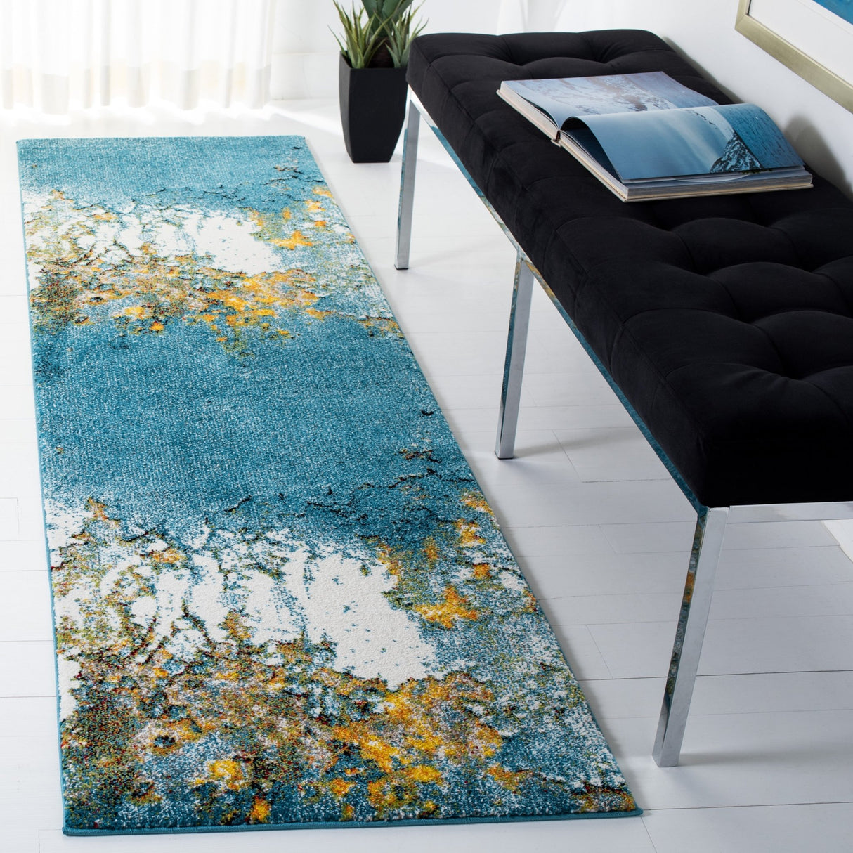 Safavieh Glacier Gla125M Blue/Gold Rugs - Safavieh - gla125m - 3