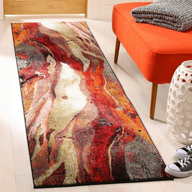 Safavieh Glacier Gla126A Red/Multi Rug - gla126a-3sq