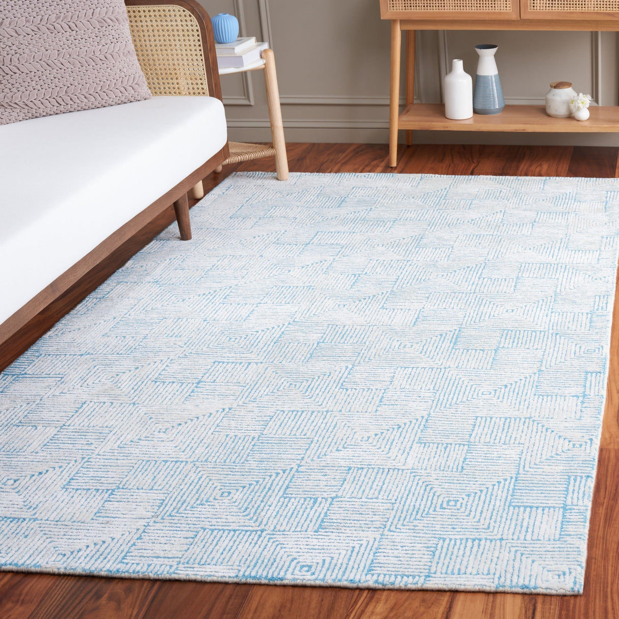 Safavieh Glamour Glm401K Ivory/Turquoise Rug - Safavieh - glm401k - 3