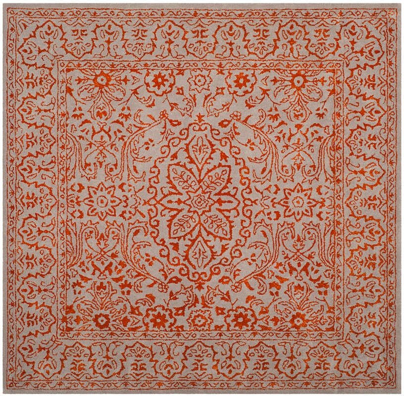 Safavieh Glamour Glm516G Grey / Rust Rugs - Safavieh - glm516g - 6sq