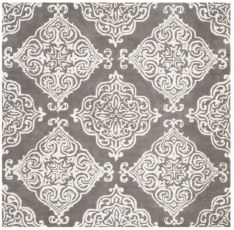 Safavieh Glamour Glm568D Dark Grey / Ivory Rugs - Safavieh - glm568d - 6sq