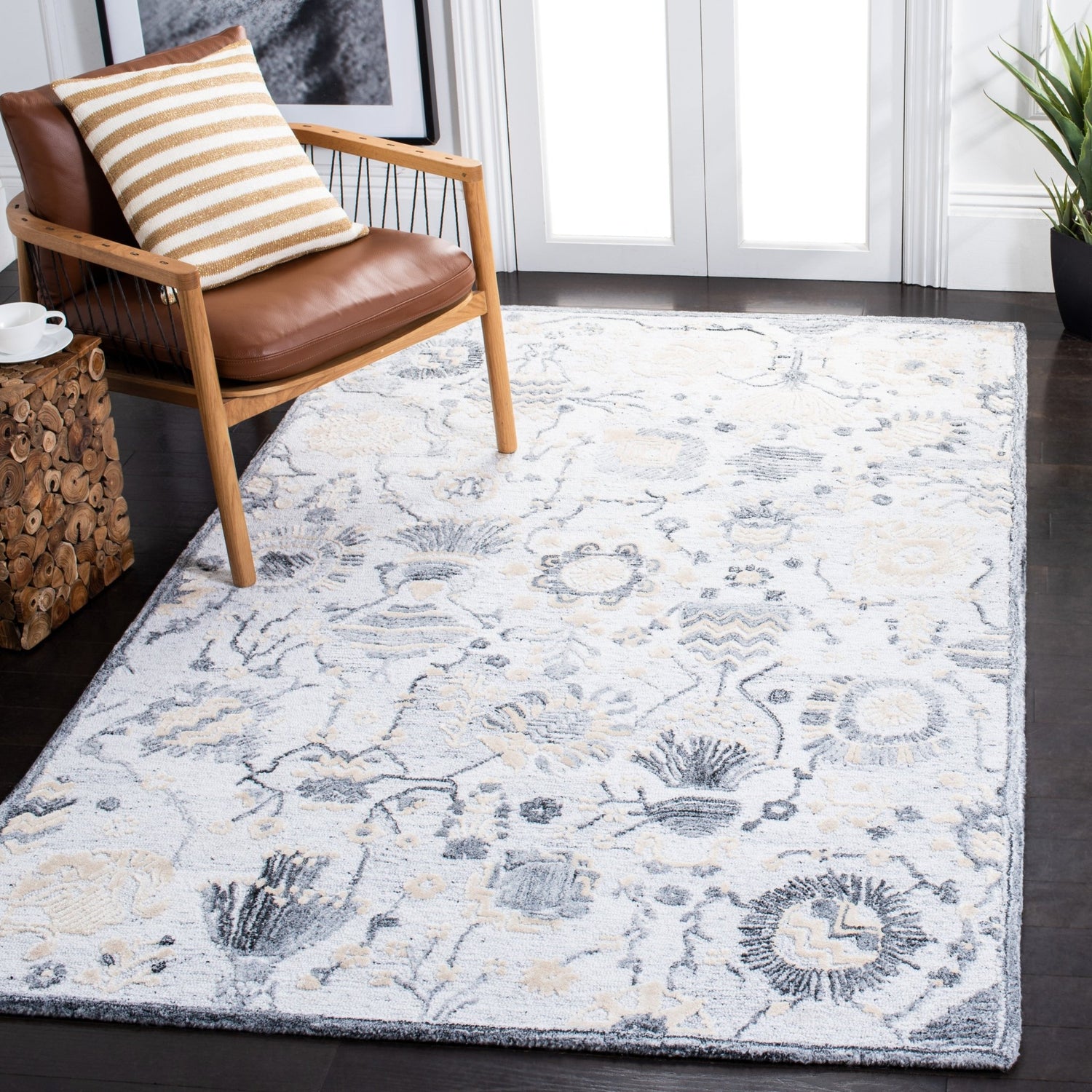 Safavieh Glamour Glm569A Ivory/Grey Rugs - Safavieh - glm569a - 4