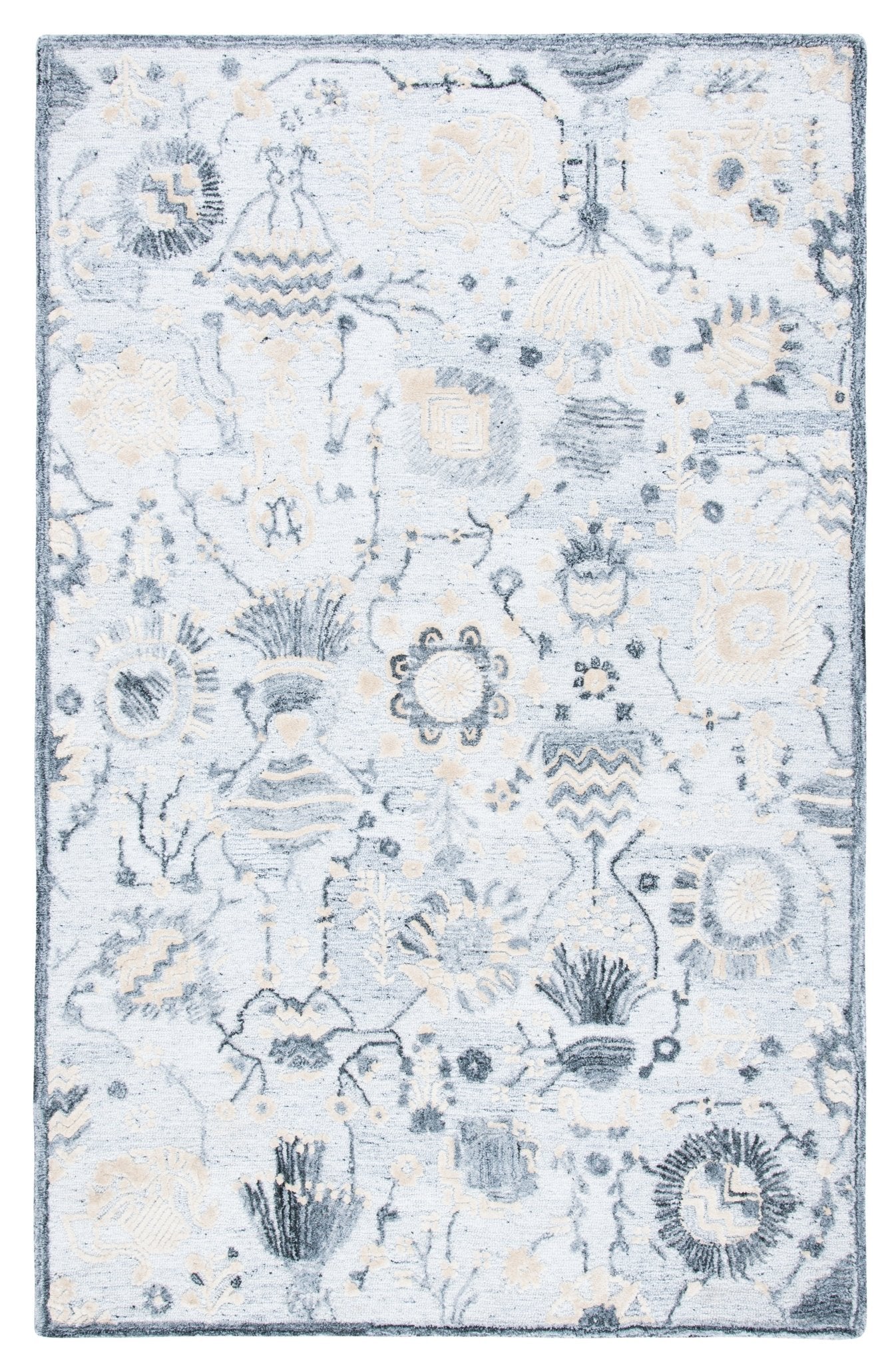 Safavieh Glamour Glm569A Ivory/Grey Rugs - Safavieh - glm569a - 4