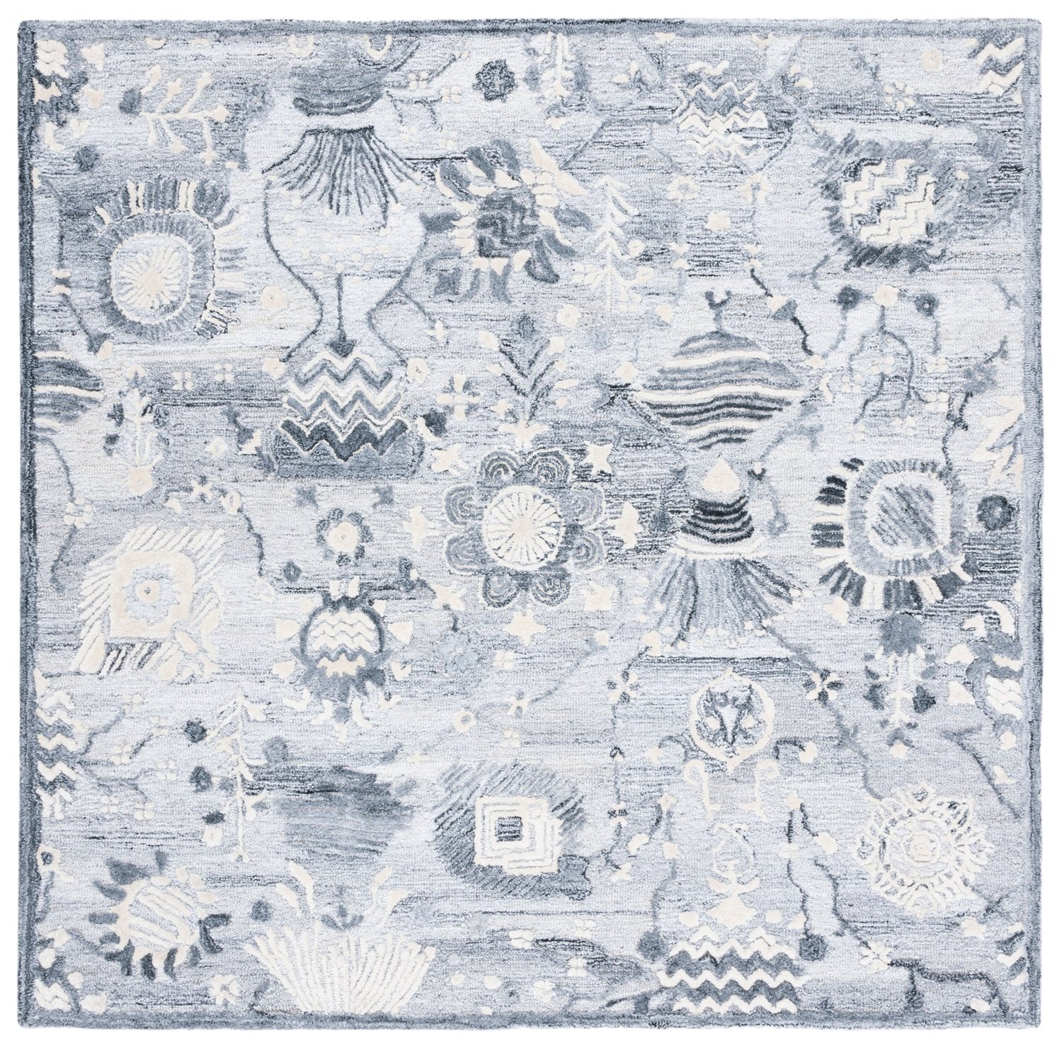 Safavieh Glamour Glm569A Ivory/Grey Rugs - Safavieh - glm569a - 6sq