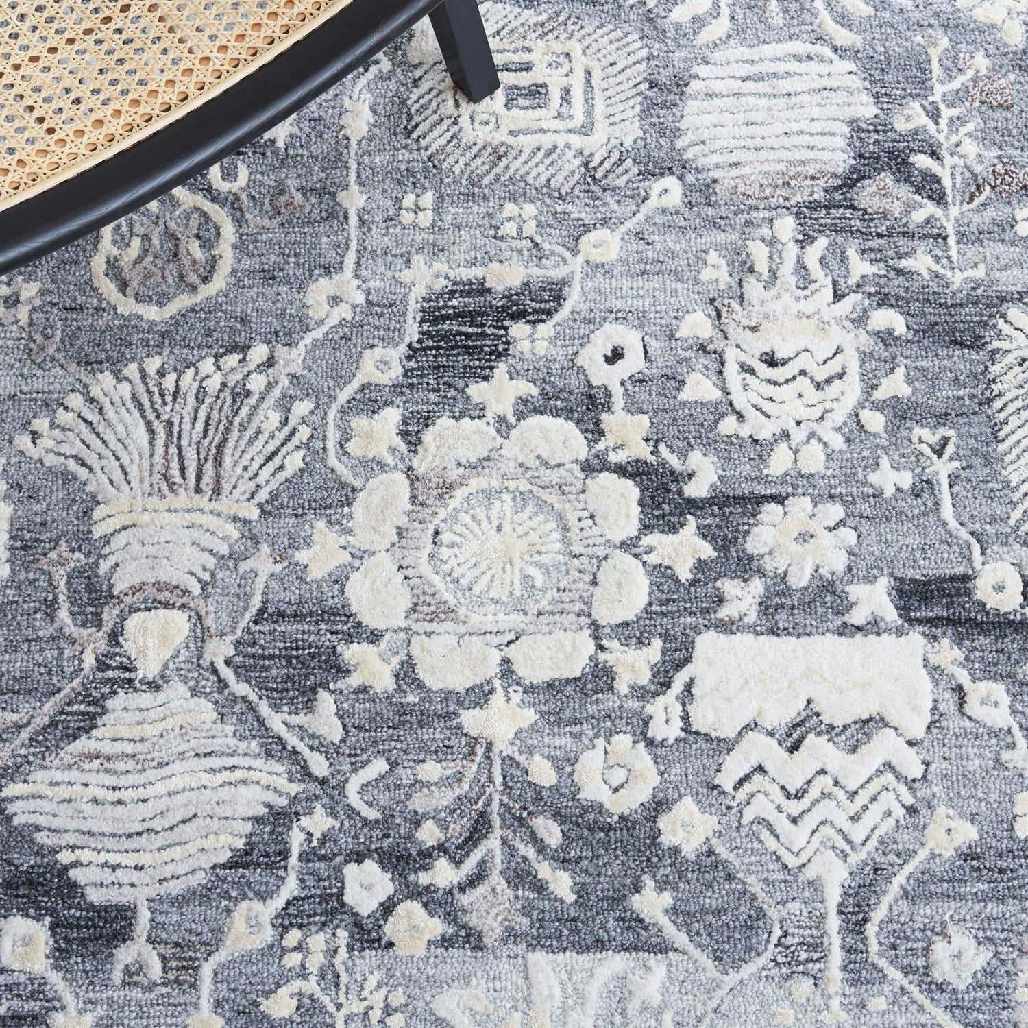 Safavieh Glamour Glm569G Grey/Ivory Rugs - Safavieh - glm569g - 6r