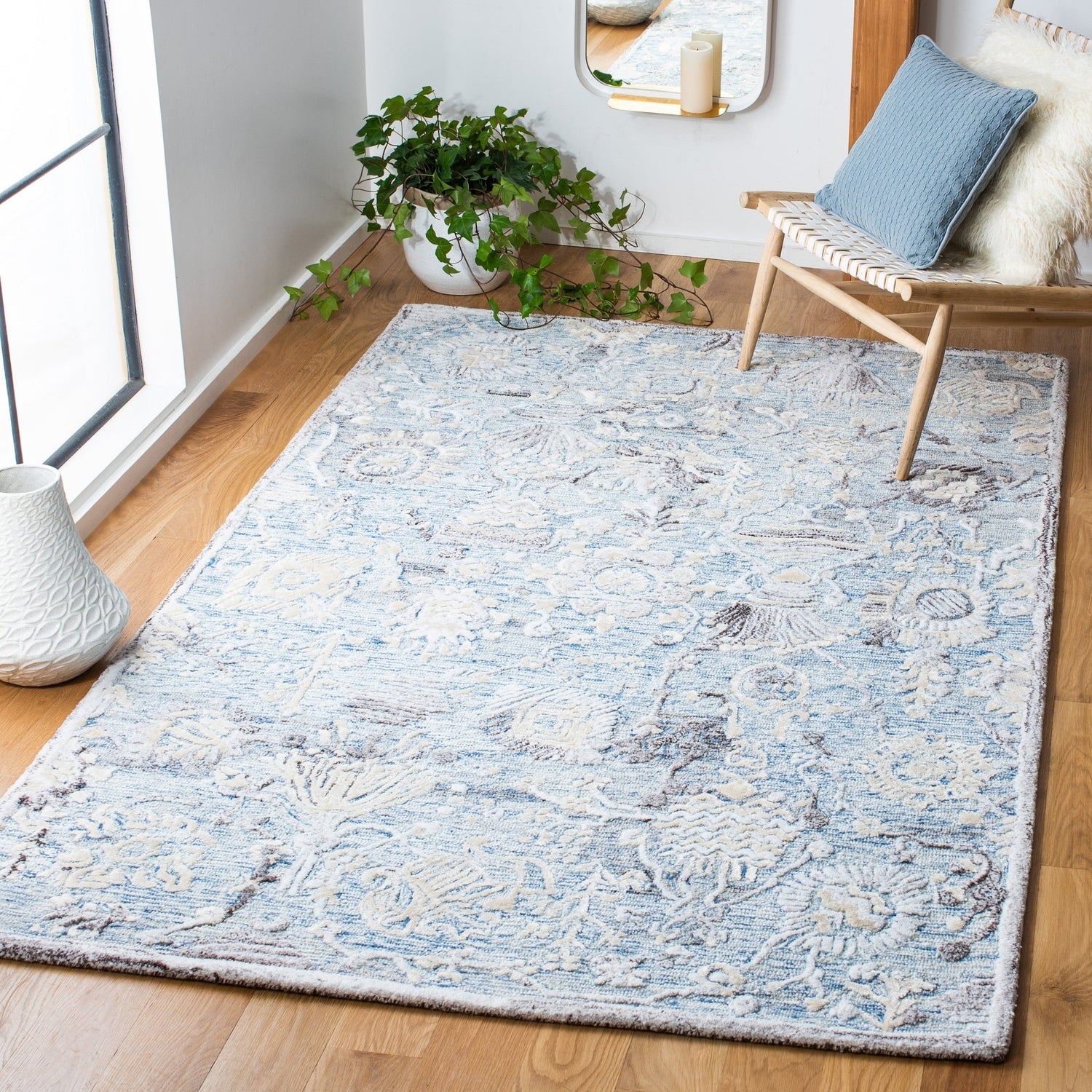 Safavieh Glamour Glm569M Light Blue/Ivory Rugs - Safavieh - glm569m - 4