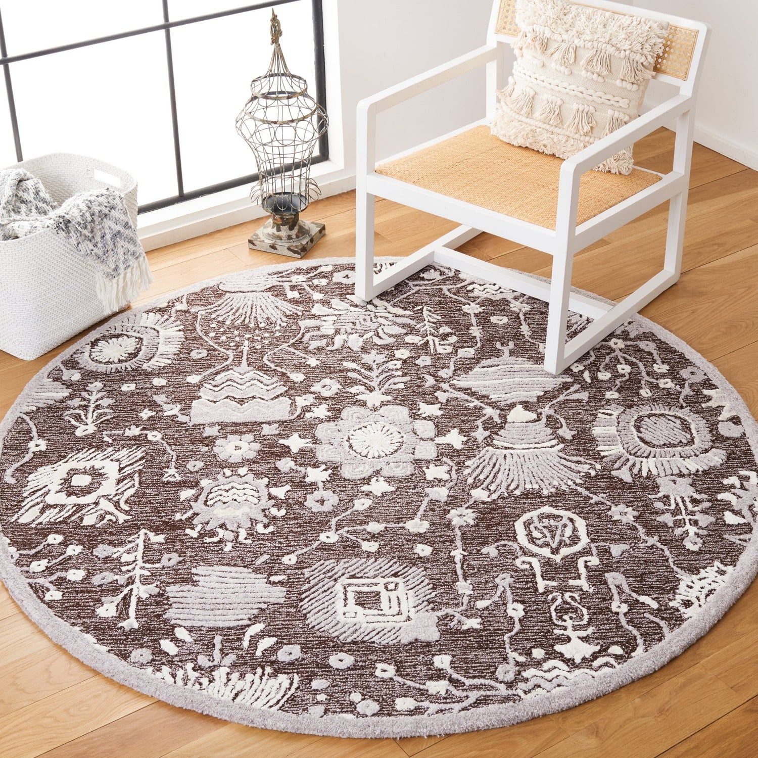 Safavieh Glamour Glm569T Dark Brown/Ivory Rugs - Safavieh - glm569t - 6r