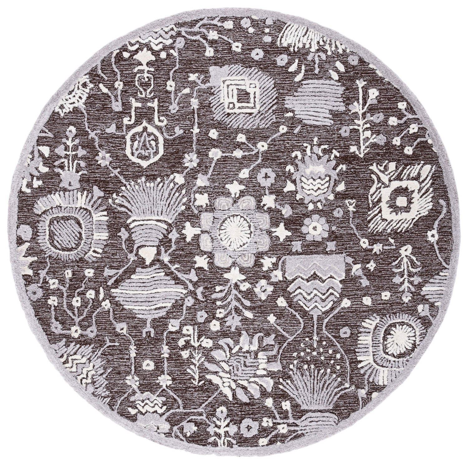 Safavieh Glamour Glm569T Dark Brown/Ivory Rugs - Safavieh - glm569t - 6r