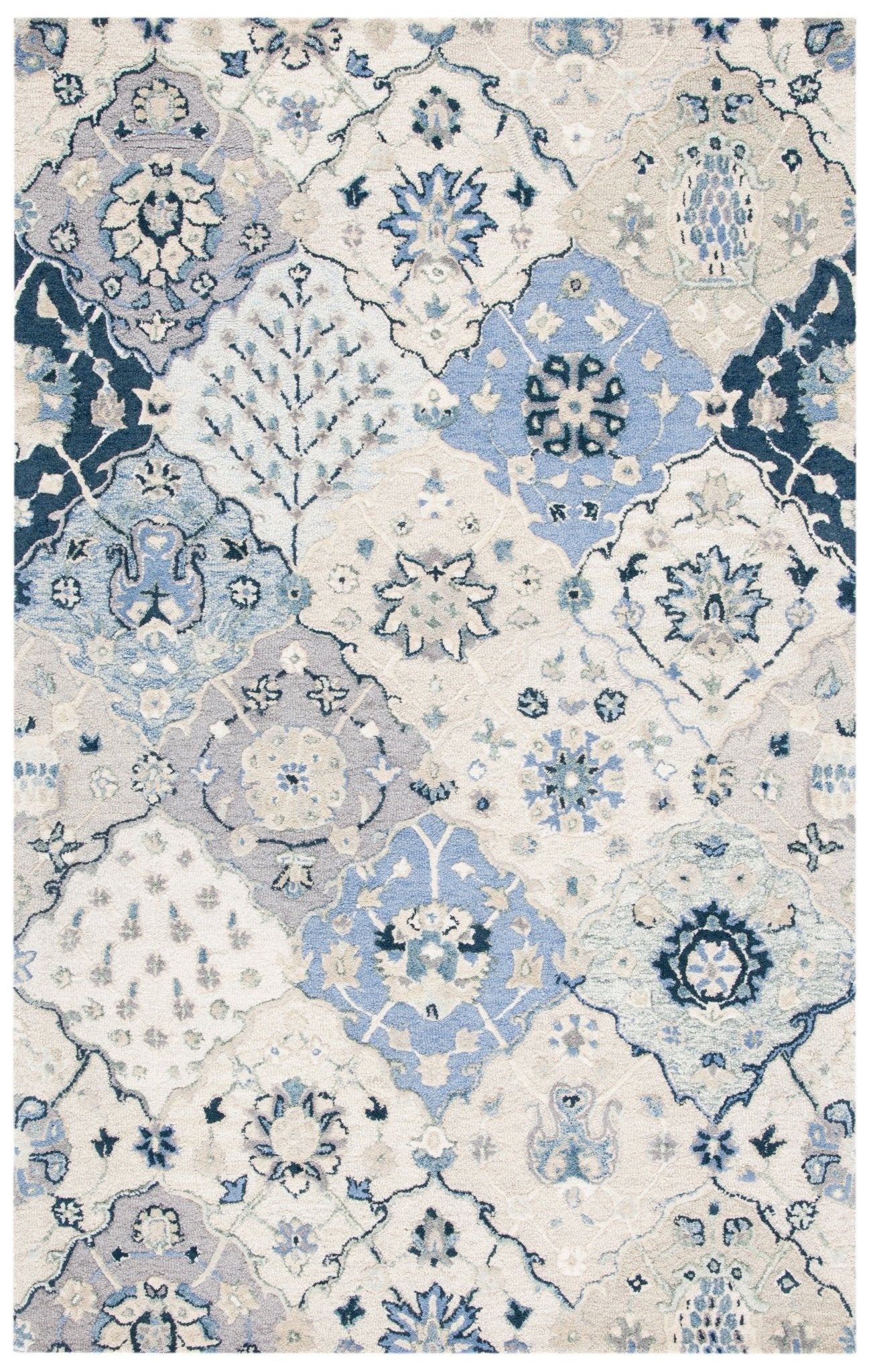 Safavieh Glamour Glm622B Beige/Blue Rugs - Safavieh - glm622b - 4