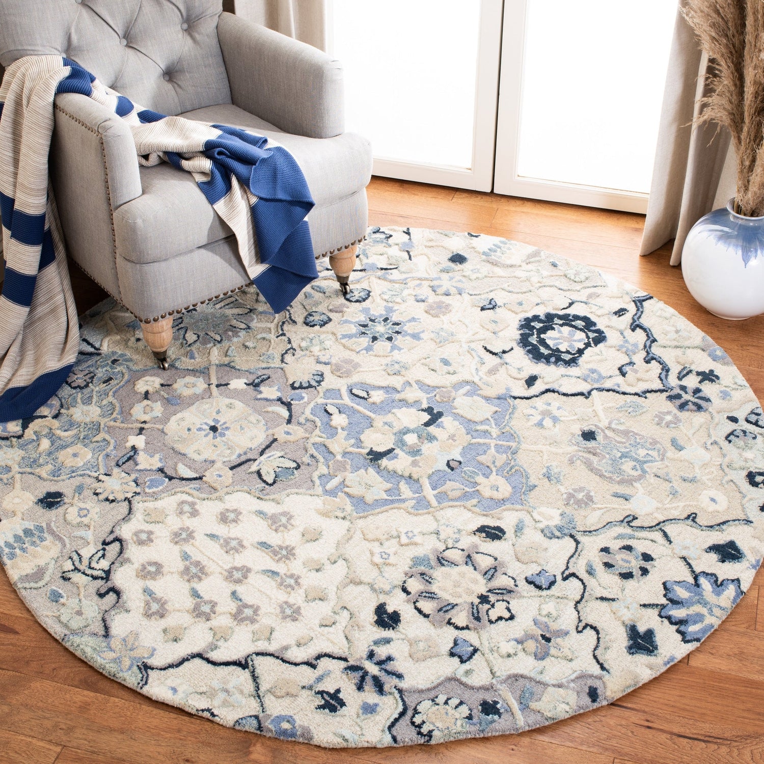 Safavieh Glamour Glm622B Beige/Blue Rugs - Safavieh - glm622b - 6r