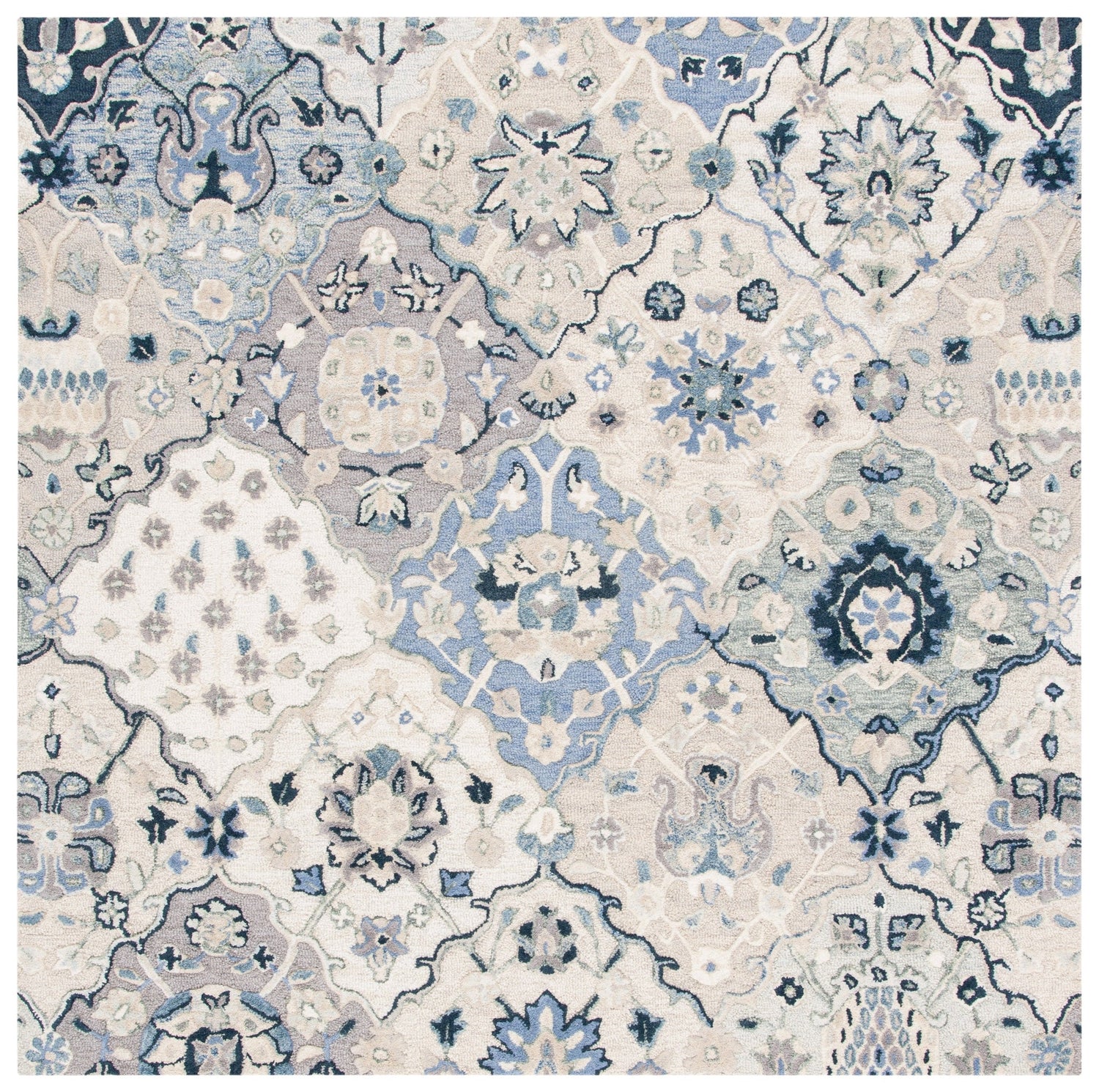 Safavieh Glamour Glm622B Beige/Blue Rugs - Safavieh - glm622b - 6sq