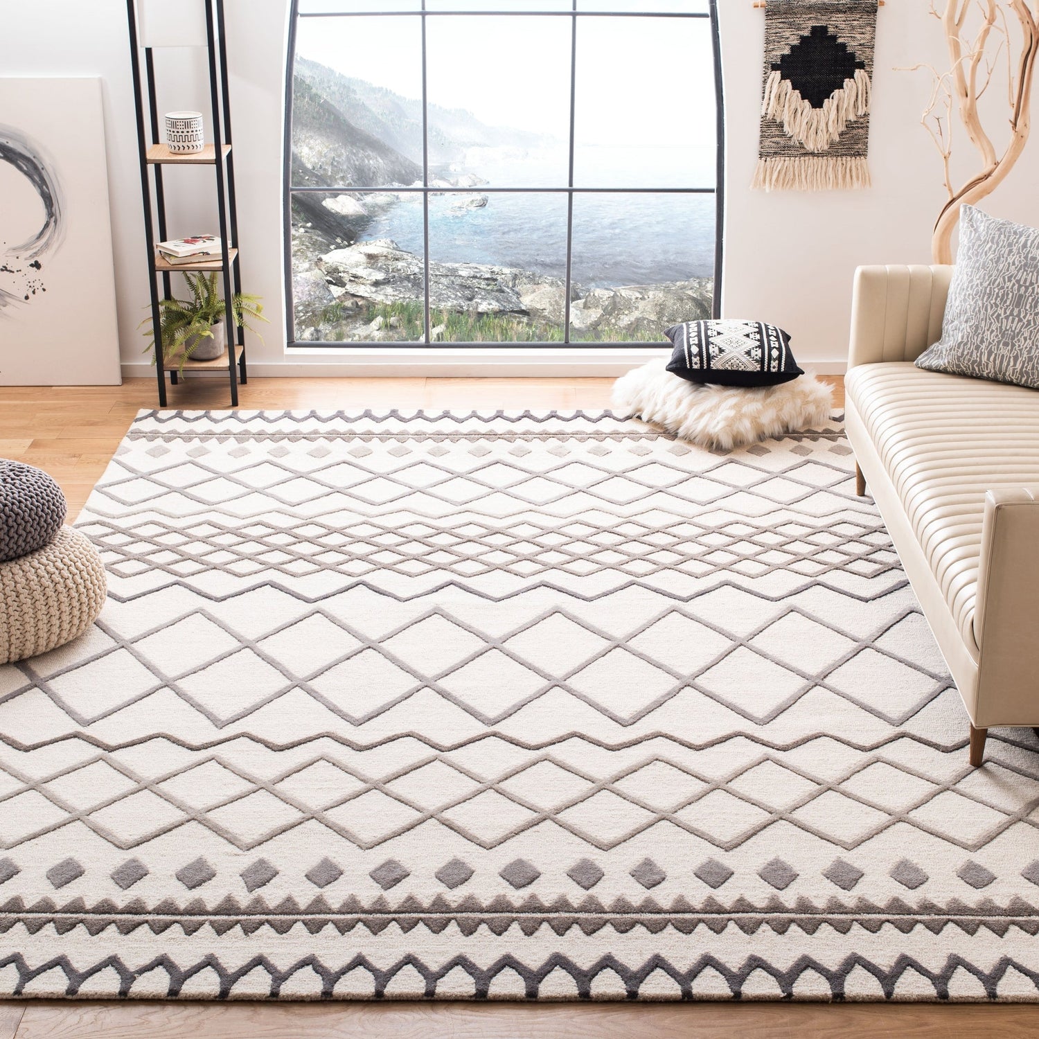 Safavieh Glamour Glm634A Ivory/Grey Rugs - Safavieh - glm634a - 4