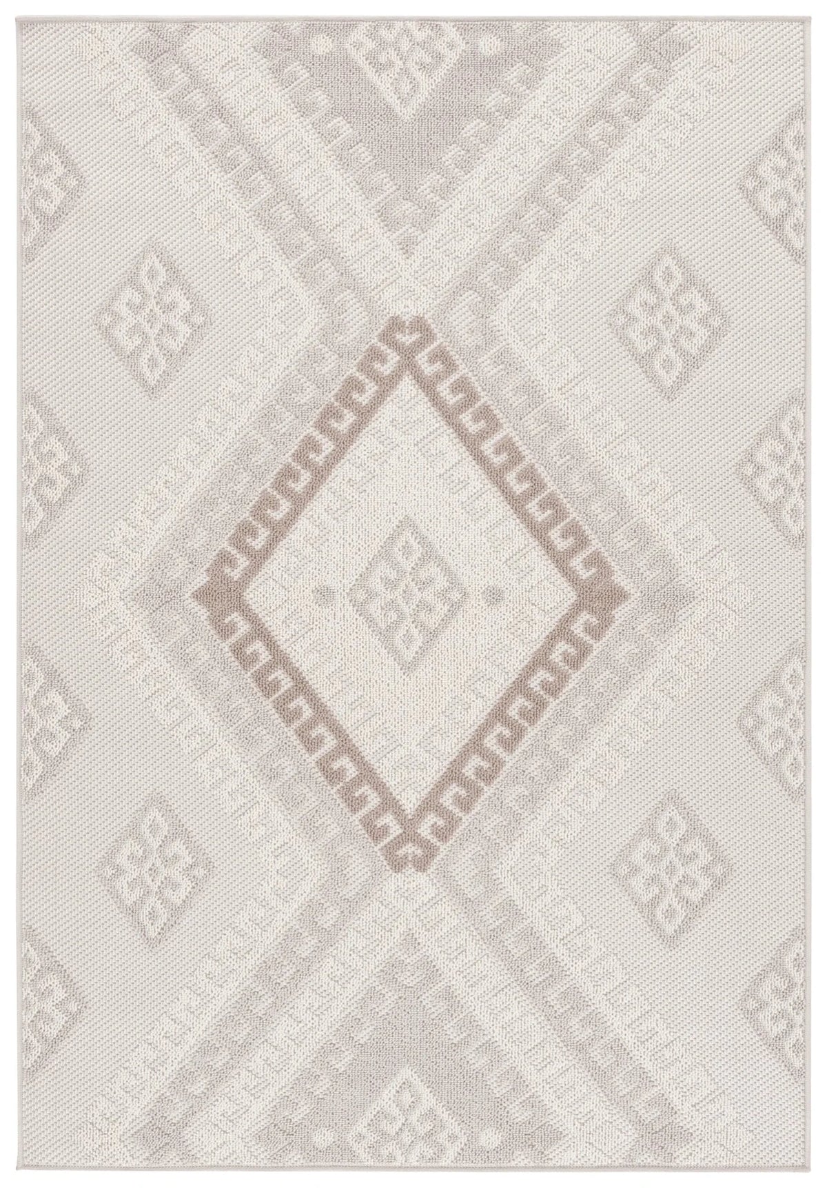 Safavieh Global 600 4'-0" x 6'-0" Rug in Grey / Ivory Taupe