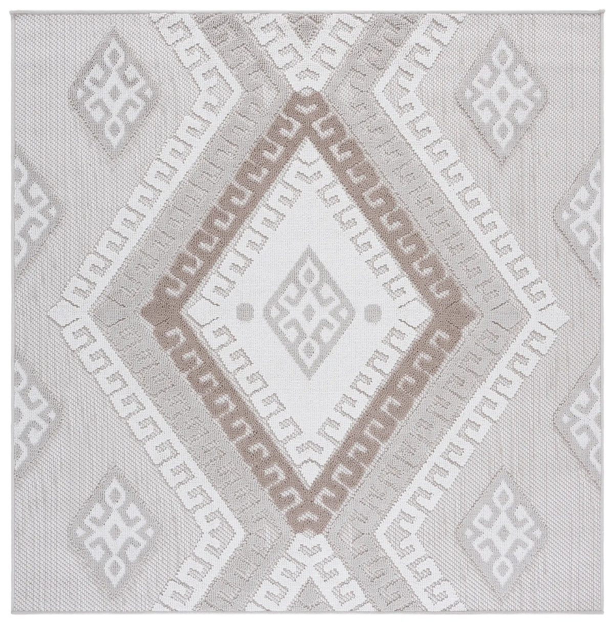 Safavieh Global 600 6'-7" x 6'-7" Rug in Grey / Ivory Taupe