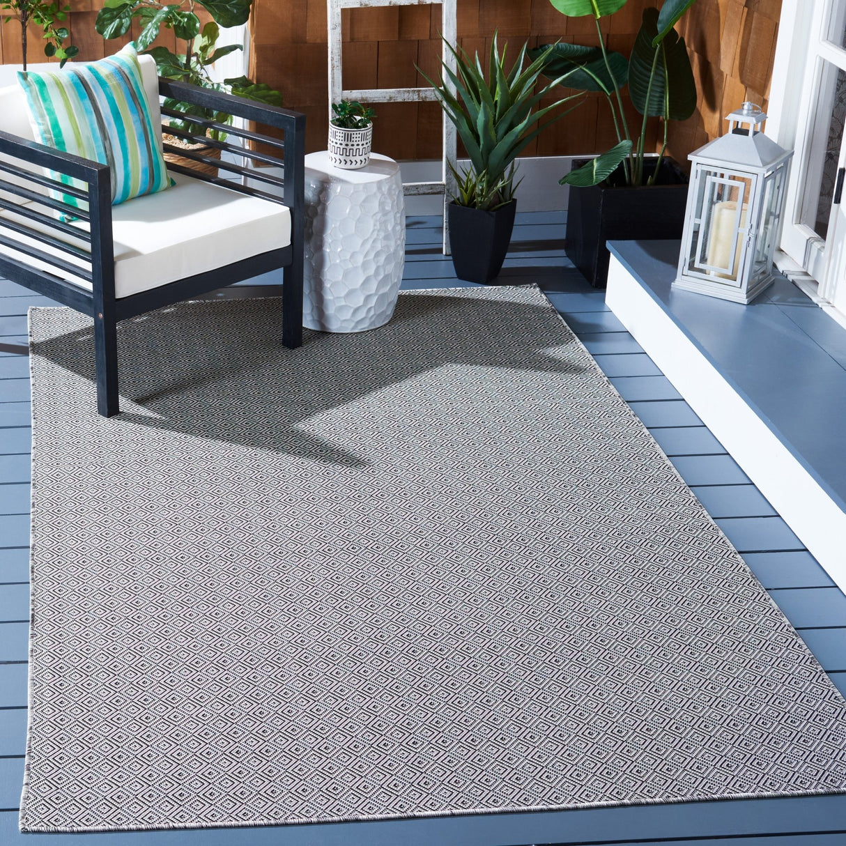 Safavieh Hampton Htn230G Grey/Black Rug - Safavieh - htn230g - 4