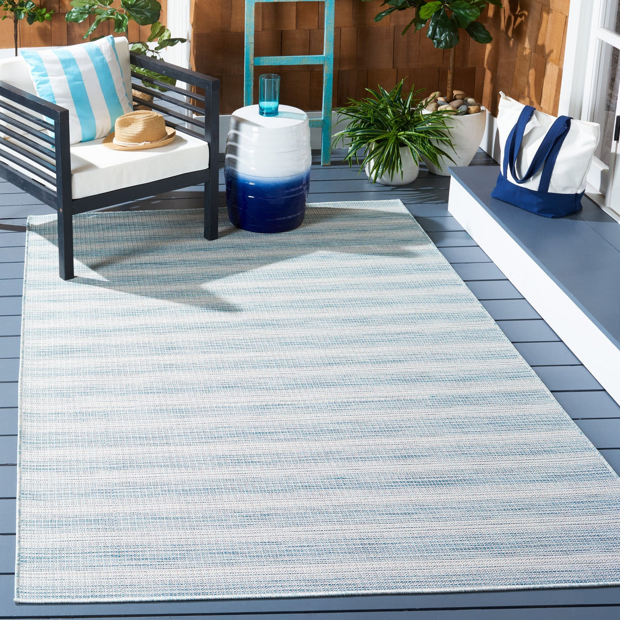 Safavieh Hampton Htn231J Aqua Ivory/Multi Rug - Safavieh - htn231j - 4