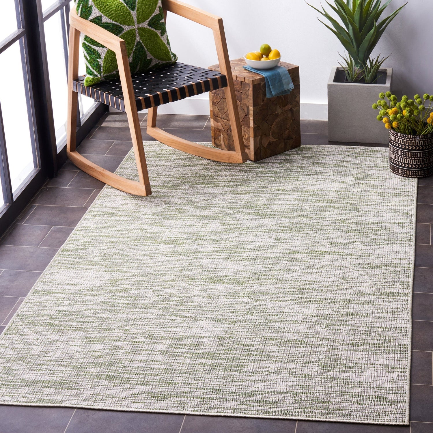 Safavieh Hampton Htn238W Green/Beige Rug - Safavieh - htn238w - 7r