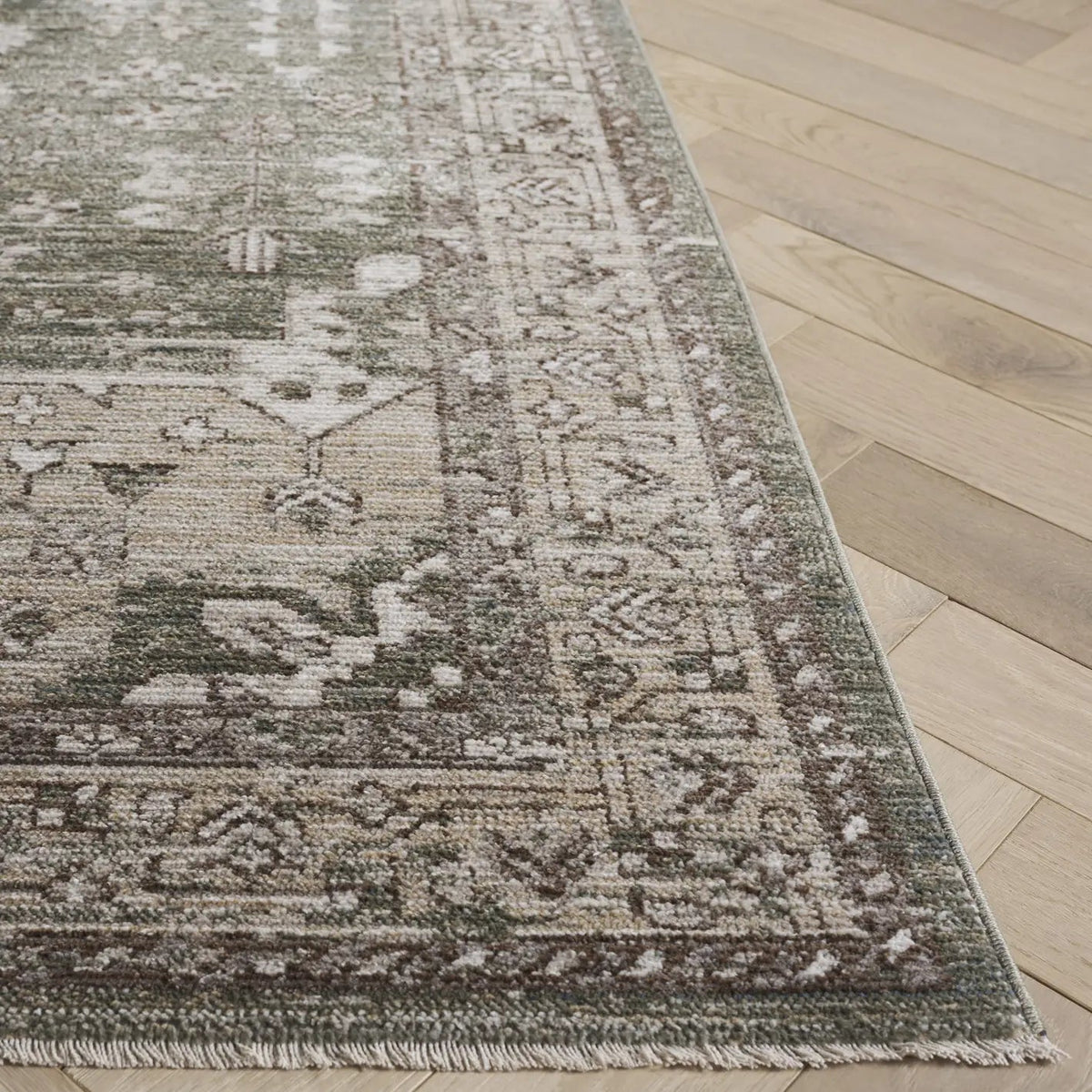 Safavieh Hazel 500 4'-0" x 6'-0" Rug in Green / Beige