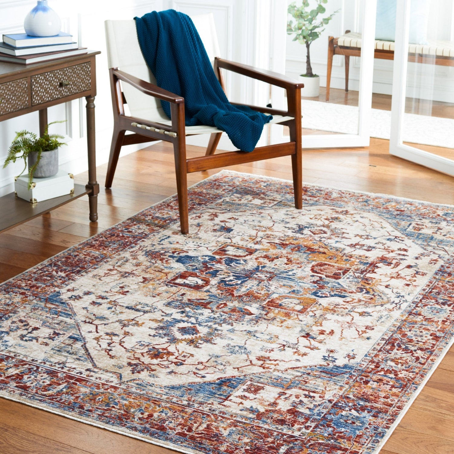 Safavieh Heirloom Hrl796A Ivory/Blue Rust Rug - Safavieh - hrl796a - 4