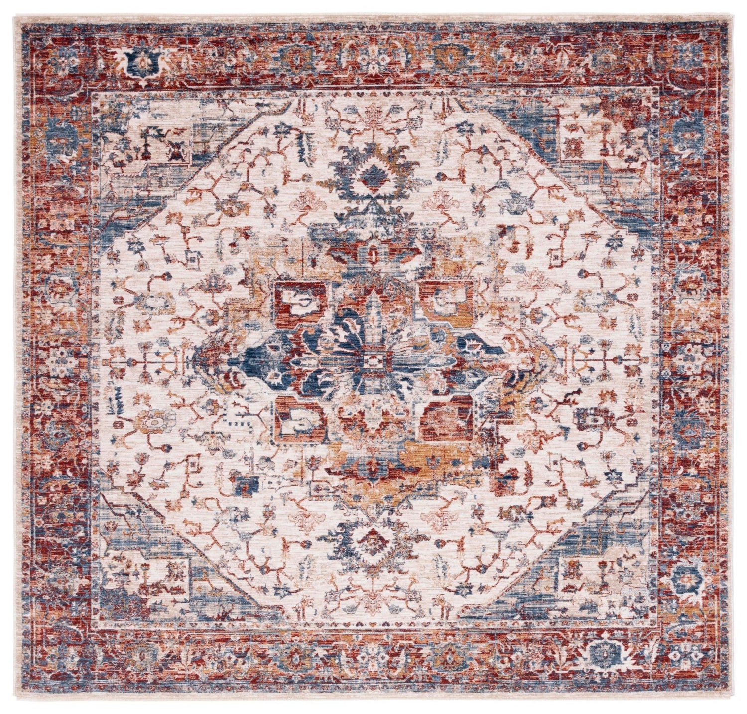 Safavieh Heirloom Hrl796A Ivory/Blue Rust Rug - Safavieh - hrl796a - 7sq