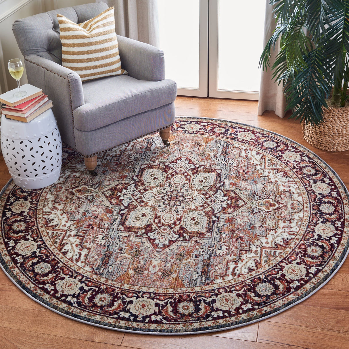 Safavieh Herat Hrt331Q Red/Ivory Rugs - Safavieh - hrt331q - 7r